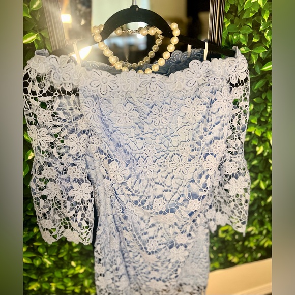 Blue Lace Crochet Dress classy collection - Picture 6 of 8